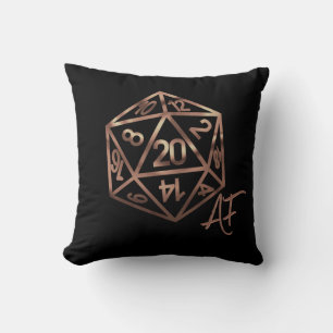 RPG Crit AF   Copper Fantasy Tafelblad Gamer Dice Kussen