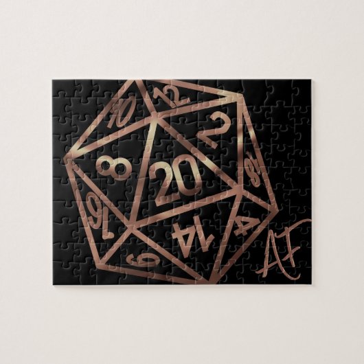 RPG Crit AF | Copper Fantasy Tafelblad Gamer Dice Legpuzzel (Horizontaal)