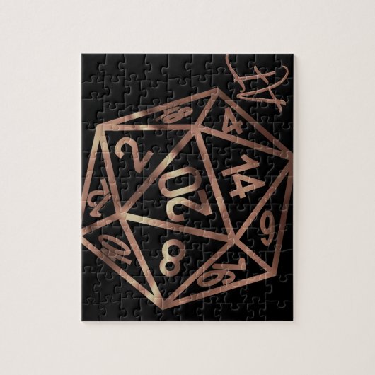 RPG Crit AF | Copper Fantasy Tafelblad Gamer Dice Legpuzzel (Verticaal)