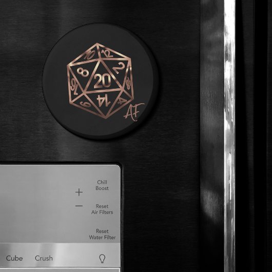 RPG Crit AF | Copper Fantasy Tafelblad Gamer Dice Magneet