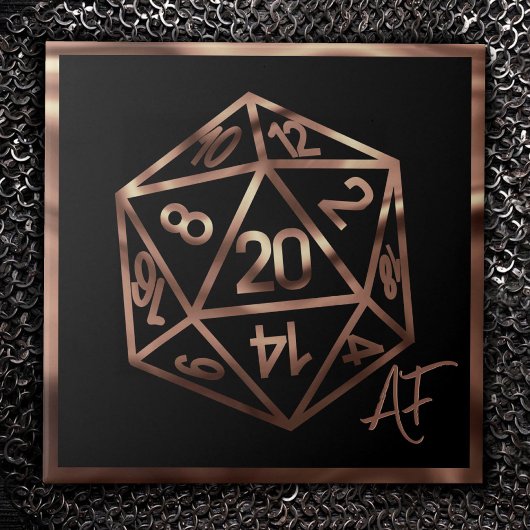 RPG Crit AF | Copper Fantasy Tafelblad Gamer Dice Tegeltje