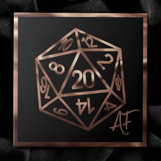 RPG Crit AF | Copper Fantasy Tafelblad Gamer Dice Tegeltje
