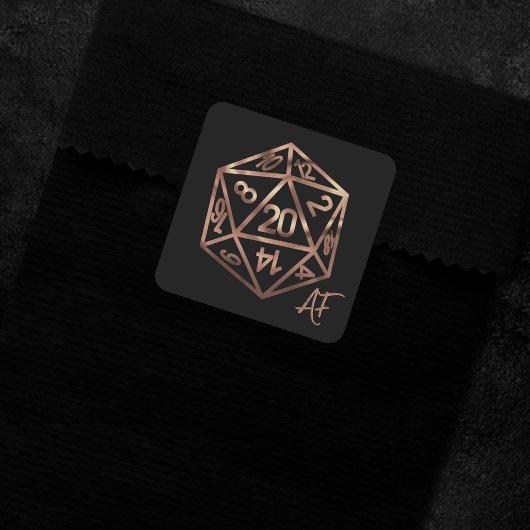 RPG Crit AF | Copper Fantasy Tafelblad-Speldice Vierkante Sticker