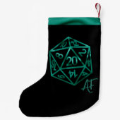RPG Crit AF | Emerald Fantasy Tafelblad Gamer Dice Kleine Kerstsok (Achterkant)