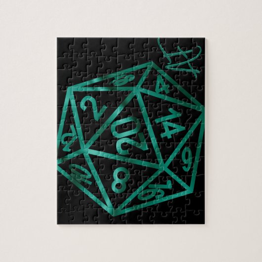 RPG Crit AF | Emerald Fantasy Tafelblad Gamer Dice Legpuzzel (Verticaal)