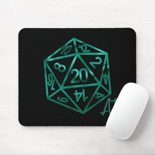 RPG Crit AF | Emerald Fantasy Tafelblad Gamer Dice Muismat (Met muis)