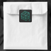 RPG Crit AF | Emerald Fantasy Tafelblad Gamer Dice Vierkante Sticker
