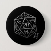 RPG Crit AF | Fantasy Old School tafelblad gamer Ronde Button 7,6 Cm (Voorkant)