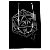 RPG Crit AF | Fantasy Tabletop Retro Gamer Dobbels Medium Cadeauzakje (Achterkant)