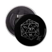 RPG Crit AF | Fantasy tafelblad Retro Gamer Dice Button Flesopener (Voorkant)
