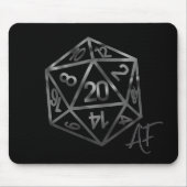 RPG Crit AF | Fantasy tafelblad Retro Gamer Dice Muismat (Voorkant)