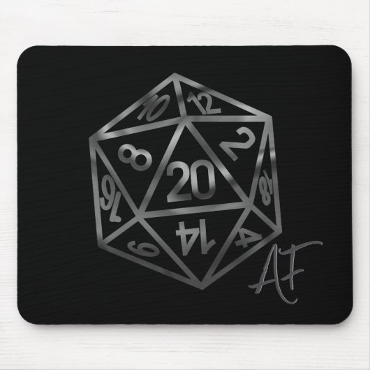 RPG Crit AF | Fantasy tafelblad Retro Gamer Dice Muismat (Voorkant)