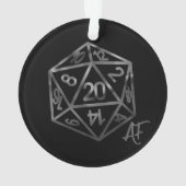 RPG Crit AF | Fantasy tafelblad Retro Gamer Dice Ornament (achterkant)