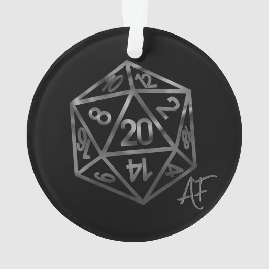RPG Crit AF | Fantasy tafelblad Retro Gamer Dice Ornament (achterkant)