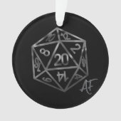 RPG Crit AF | Fantasy tafelblad Retro Gamer Dice Ornament (voorkant)