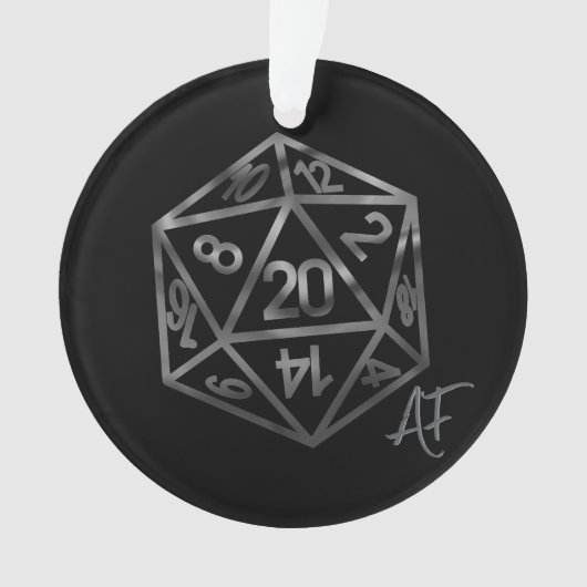RPG Crit AF | Fantasy tafelblad Retro Gamer Dice Ornament (voorkant)
