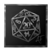 RPG Crit AF | Fantasy tafelblad Retro Gamer Dice Tegeltje (Voorkant)