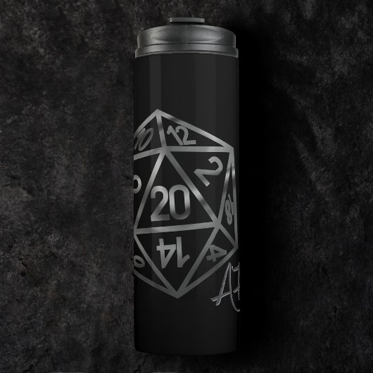 RPG Crit AF | Fantasy tafelblad Retro Gamer Dice Thermosbeker