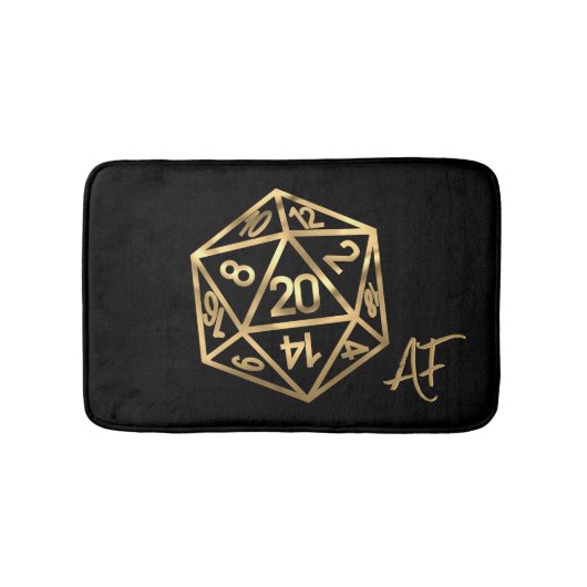 RPG Crit AF | Gold Fantasy tafelblad PnP Gamer Dic Badmat (Voorkant)