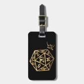 RPG Crit AF | Gold Fantasy tafelblad PnP Gamer Dic Bagagelabel (Voorkant verticaal)