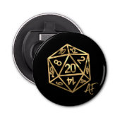 RPG Crit AF | Gold Fantasy tafelblad PnP Gamer Dic Button Flesopener (Voorkant)