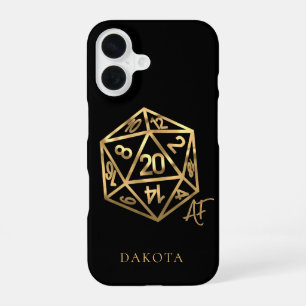 RPG Crit AF Gold Fantasy tafelblad PnP Gamer Dic iPhone 16 Hoesje