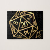 RPG Crit AF | Gold Fantasy tafelblad PnP Gamer Dic Legpuzzel (Horizontaal)
