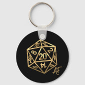 RPG Crit AF | Gold Fantasy tafelblad PnP Gamer Dic Sleutelhanger (Voorkant)