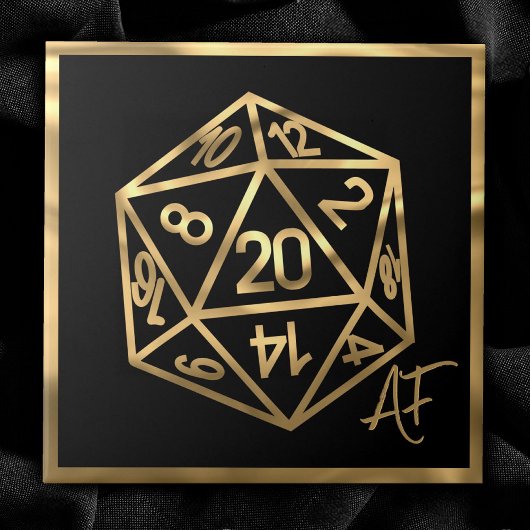 RPG Crit AF | Gold Fantasy tafelblad PnP Gamer Dic Tegeltje