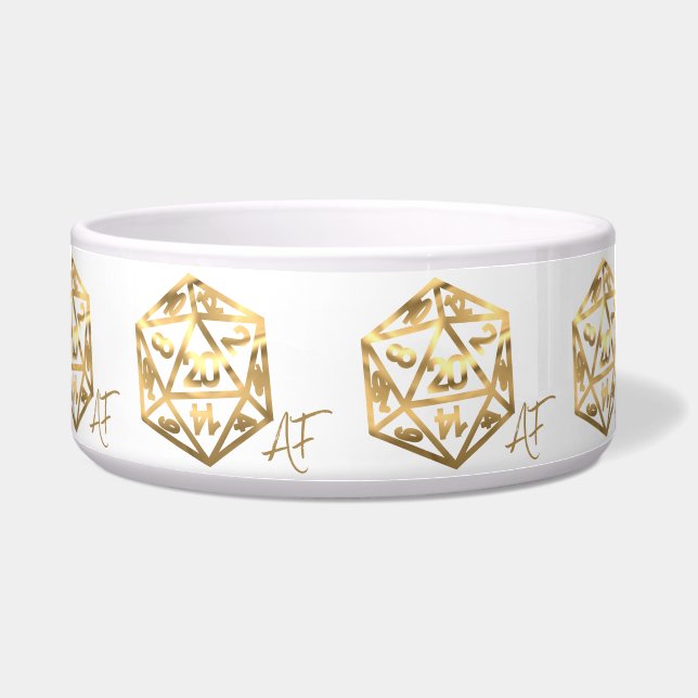 RPG Crit AF | Gold Fantasy tafelblad PnP Gamer Dic Voerbakje (Voorkant)