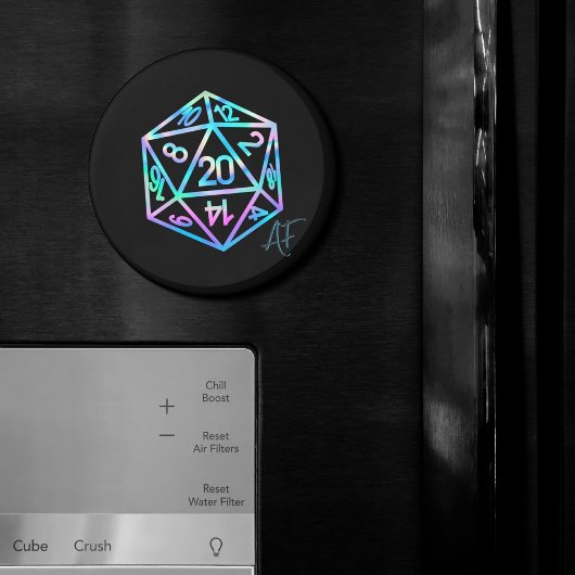 RPG Crit AF | Holo Fantasy tafelblad PnP Gamer Dic Magneet