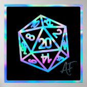 RPG Crit AF | Holo Fantasy tafelblad PnP Gamer Dic Poster (Voorkant)