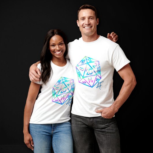 RPG Crit AF | Holo Fantasy tafelblad PnP Gamer Dic T-shirt