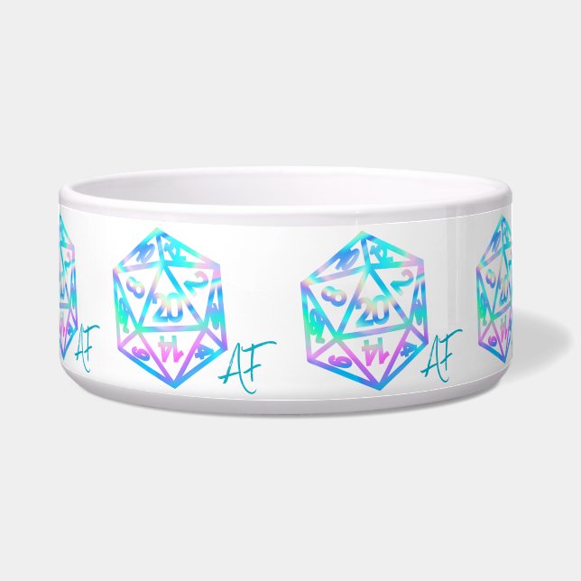 RPG Crit AF | Holo Fantasy tafelblad PnP Gamer Dic Voerbakje (Voorkant)