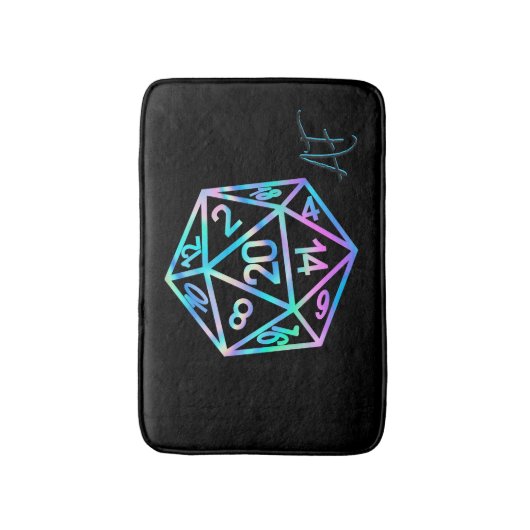 RPG Crit AF | Holo Retro Tafelblad Roleplayer Dice Badmat (Voorkant Verticaal)