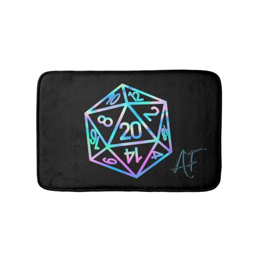 RPG Crit AF | Holo Retro Tafelblad Roleplayer Dice Badmat (Voorkant)