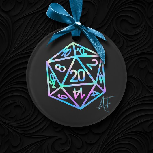 RPG Crit AF | Holo Retro Tafelblad Roleplayer Dice Ornament