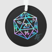 RPG Crit AF | Holo Retro Tafelblad Roleplayer Dice Ornament (achterkant)