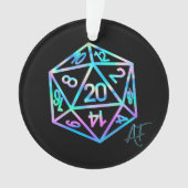 RPG Crit AF | Holo Retro Tafelblad Roleplayer Dice Ornament (voorkant)