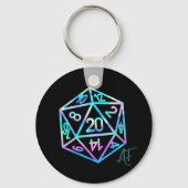 RPG Crit AF | Holo Retro Tafelblad Roleplayer Dice Sleutelhanger (Achterkant)