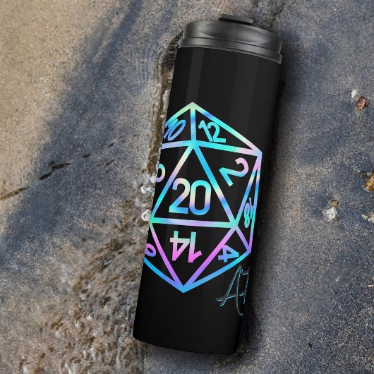 RPG Crit AF | Holo Retro Tafelblad Roleplayer Dice Thermosbeker