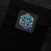 RPG Crit AF | Holo Retro Tafelblad Roleplayer Dice Vierkante Sticker