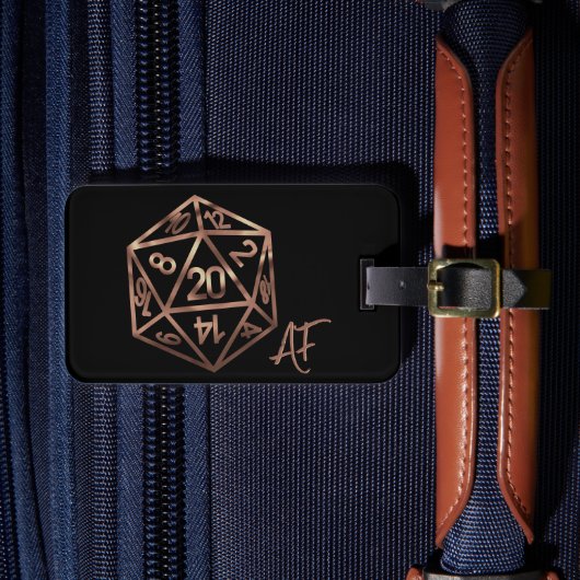 RPG Crit AF | Koperen tafelblad PnP rollenspeler d Bagagelabel (Voorkant Insitu 4)