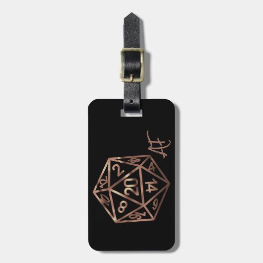 RPG Crit AF | Koperen tafelblad PnP rollenspeler d Bagagelabel (Voorkant verticaal)