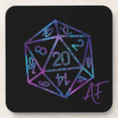 RPG Crit AF | Nebula Fantasy Tafelblad Gamer Dice Bier Onderzetter (Voorkant)