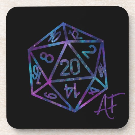 RPG Crit AF | Nebula Fantasy Tafelblad Gamer Dice Bier Onderzetter (Voorkant)