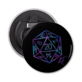 RPG Crit AF | Nebula Fantasy Tafelblad Gamer Dice Button Flesopener (Voorkant)
