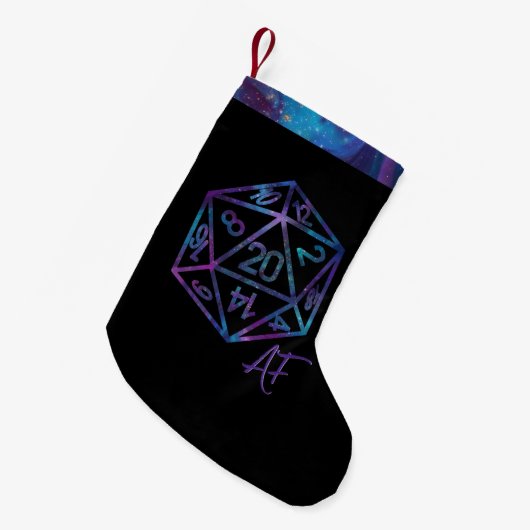 RPG Crit AF | Nebula Fantasy Tafelblad Gamer Dice Kleine Kerstsok (Voorkant (Hangend))