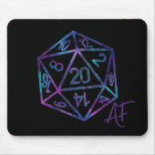 RPG Crit AF | Nebula Fantasy Tafelblad Gamer Dice Muismat (Voorkant)