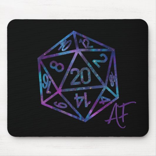 RPG Crit AF | Nebula Fantasy Tafelblad Gamer Dice Muismat (Voorkant)